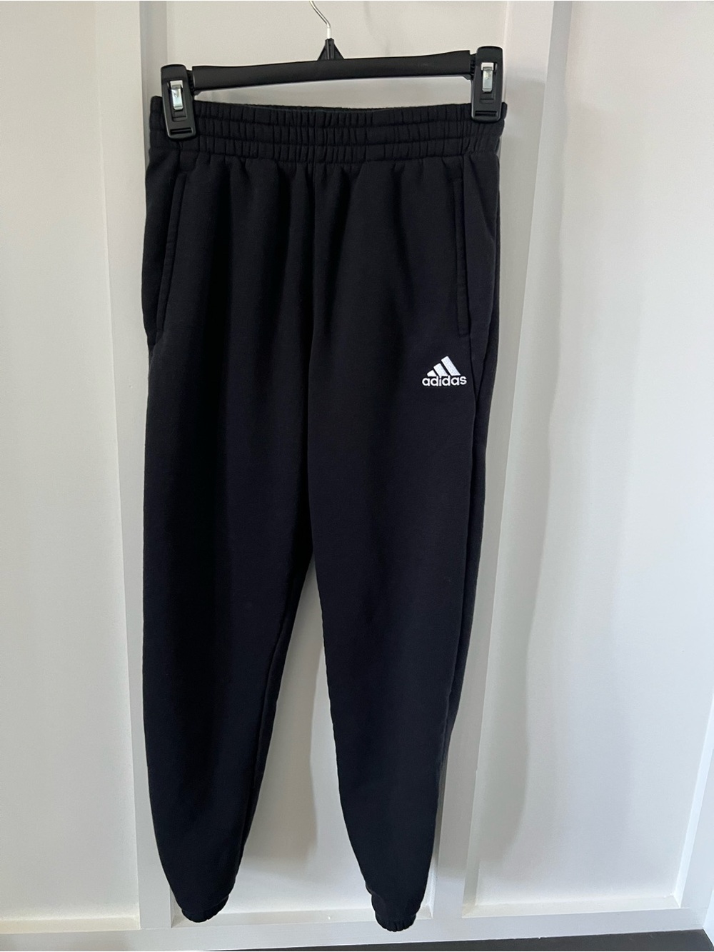 Adidas Kids Black Jogger Sweatpants with White Logo